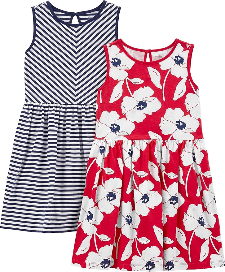 Simple Joys by Carter's - Conjunto de vestido, paquete de 2 (