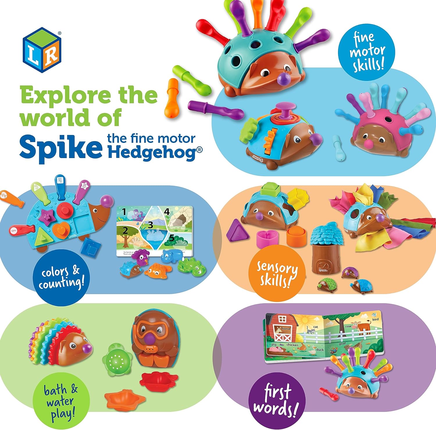 Spike the Fine Motor Hedgehog Fidget Friend -Ages 18+ Months Fine Motor and Sensory Play Toy,Educational Toys for Toddlers, Toddler Montessori Toys