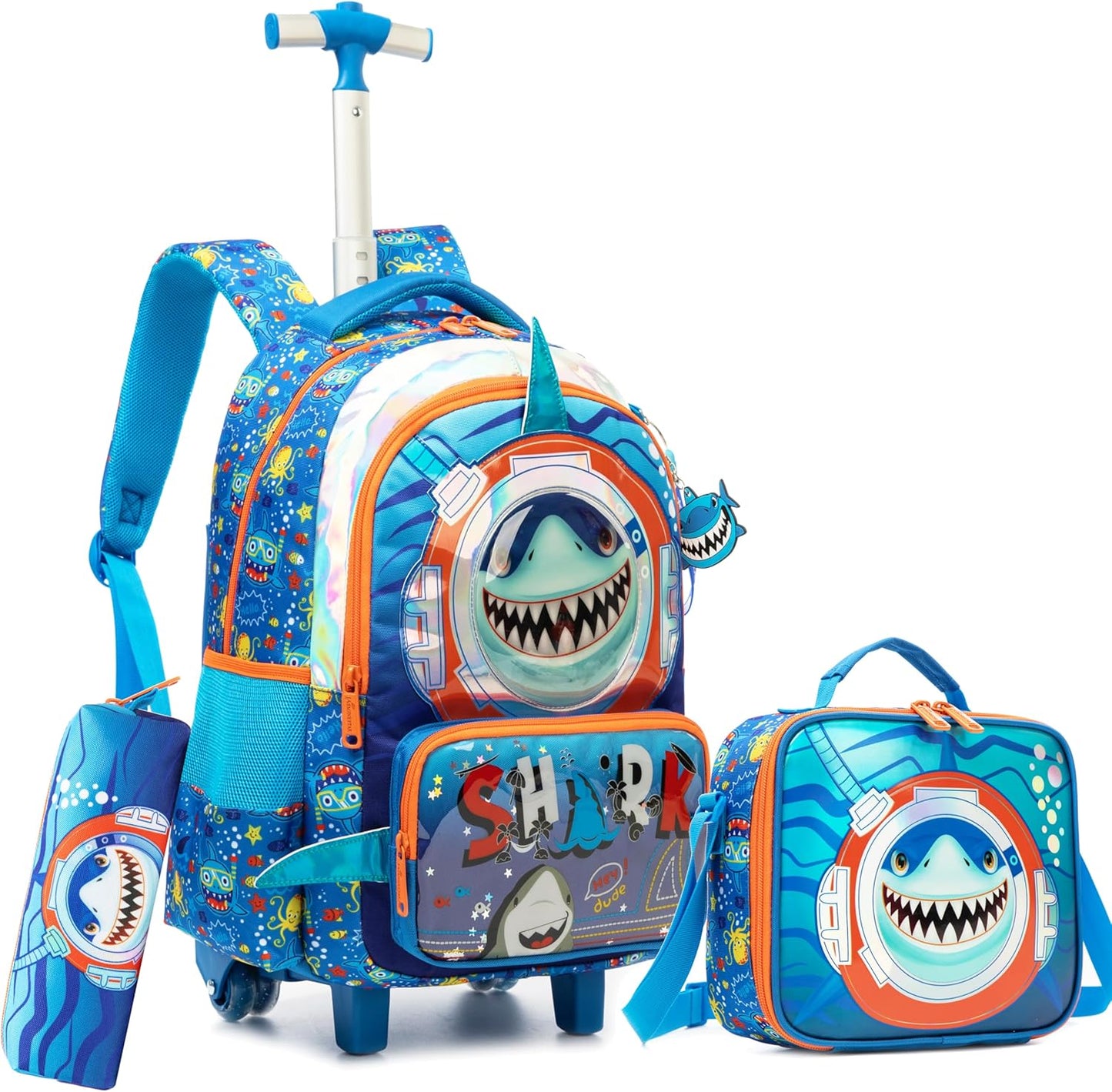 Set de Mochila con rueda 16.5 pulgadas, 3 piezas