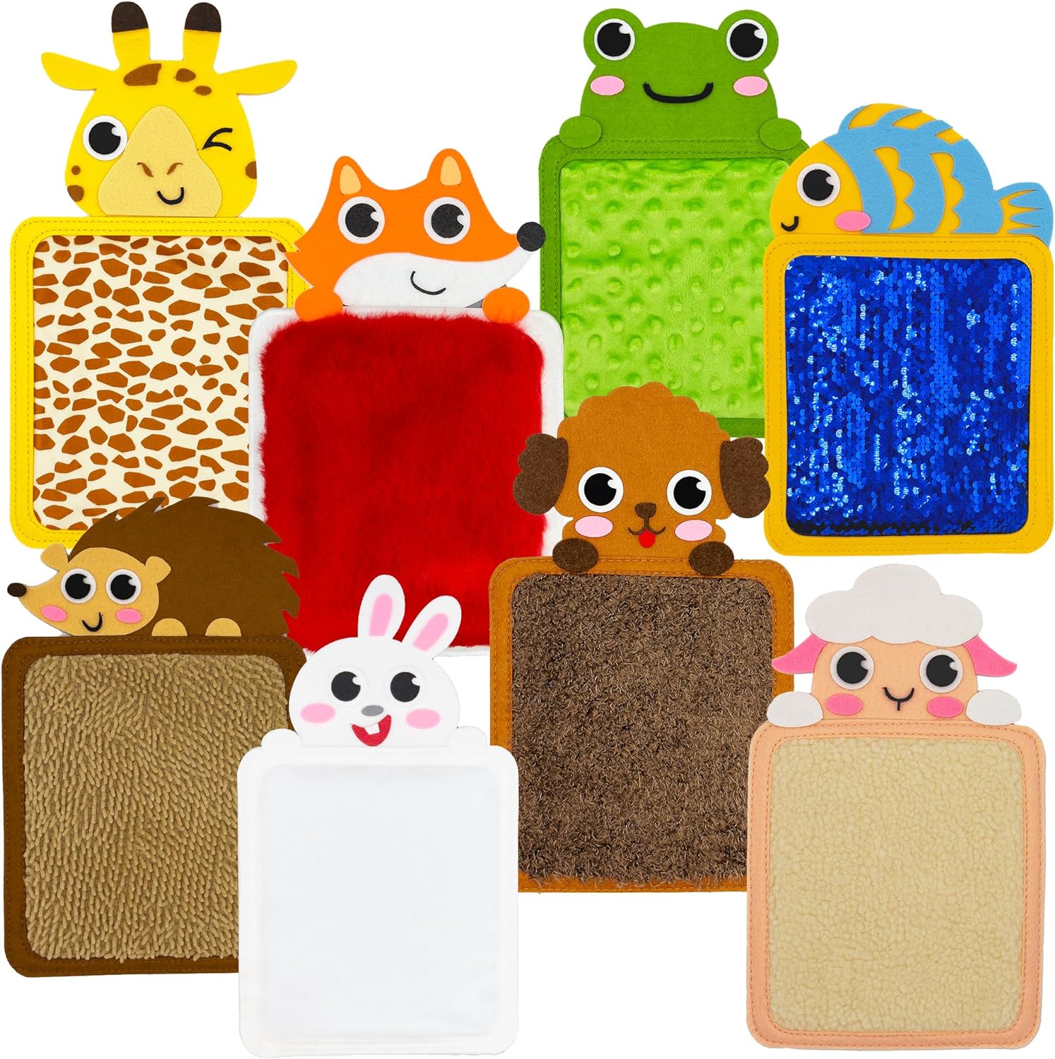 Sensory Zoo Buddies: paquete de 8 alfombrillas sensoriales