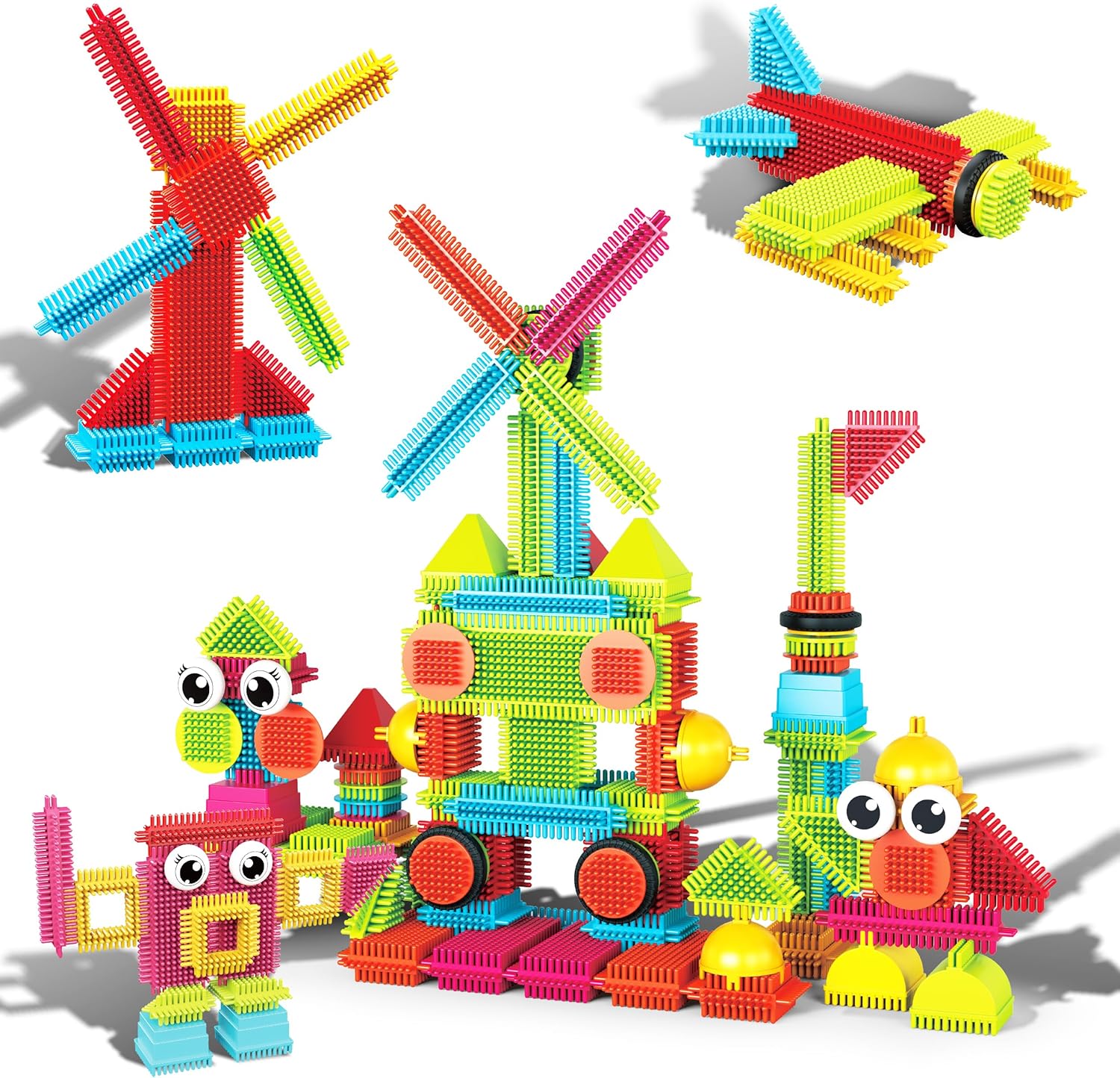 Picasso Toys - Juego de 41 piezas de bloques de construcción de bloques de construcción de erizo 