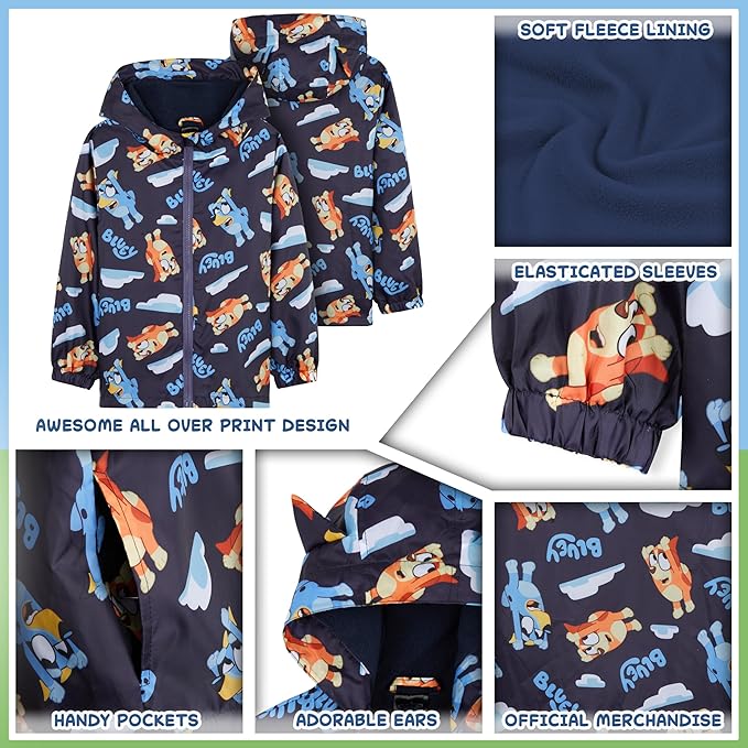 Bluey Chubasquero con capucha, impermeable