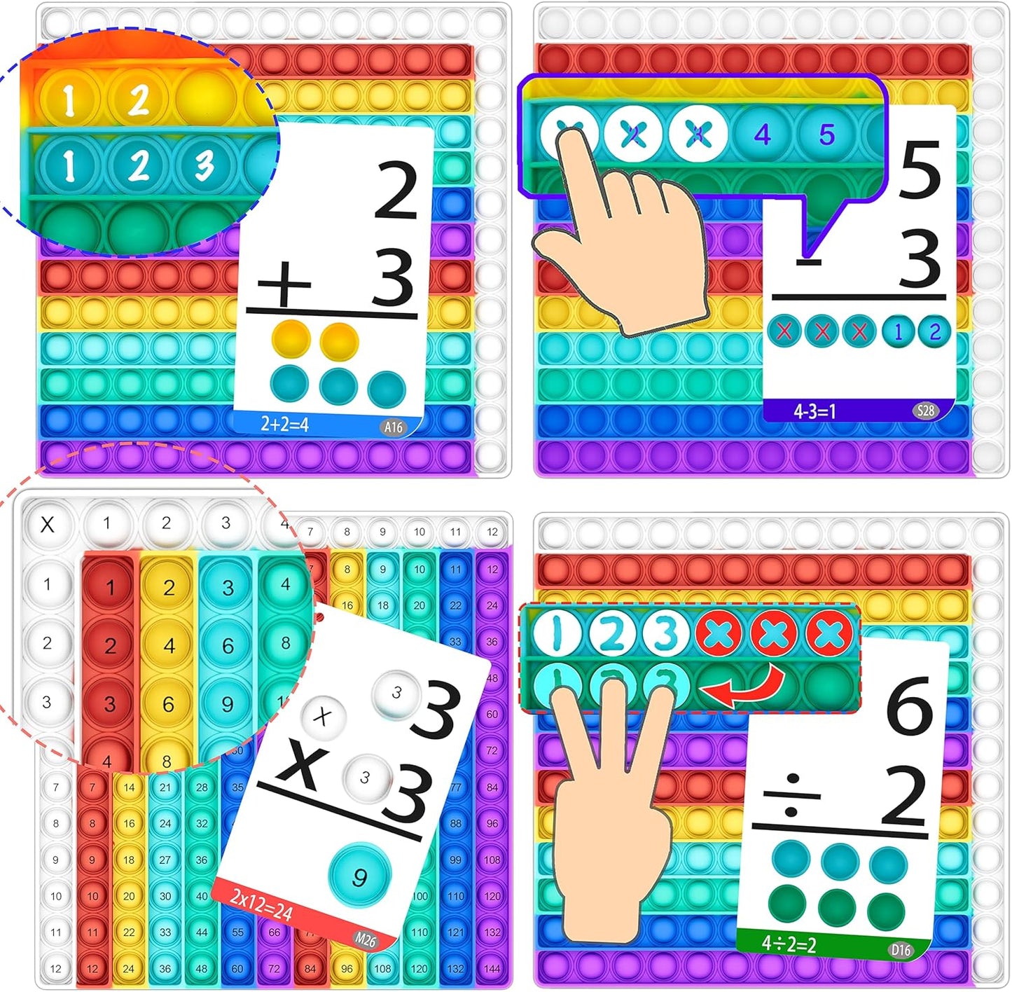 Multiplication Flash Cards + Multiplication Chart - Math Manipulatives Multiplication Fact Cards - Mutiplication Game Flashcards - Times Table Multiplication Flash Cards 3Rd Grade, 4Th, 5Th, 6Th Grade