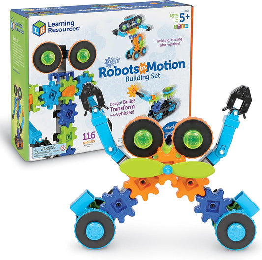 Learning Resources Gears! Gears! Gears! Juego de construcción de robots in motion - 116 piezas