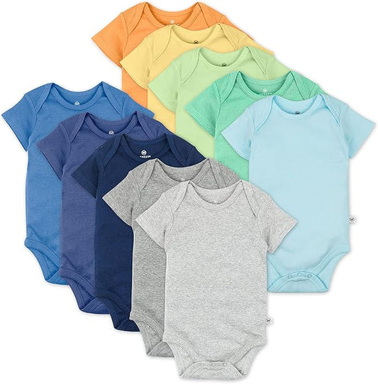 Bodys unisex HonestBaby de manga corta (paquete de 10)