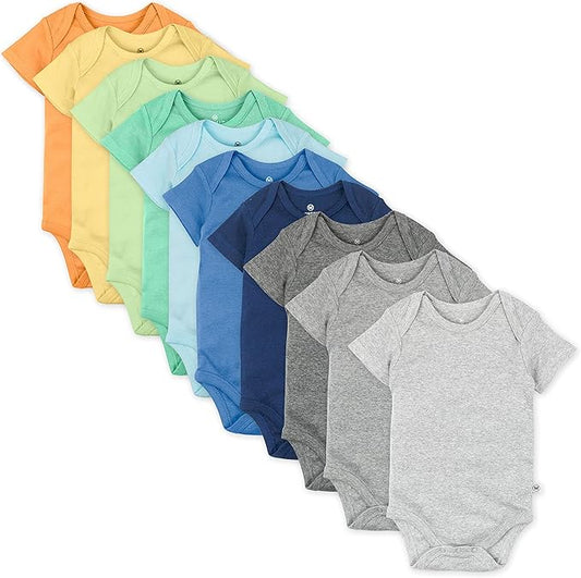Bodys unisex HonestBaby de manga corta (paquete de 10)