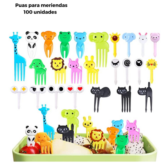 Púas para alimentos, merienda creativa +100 piezas