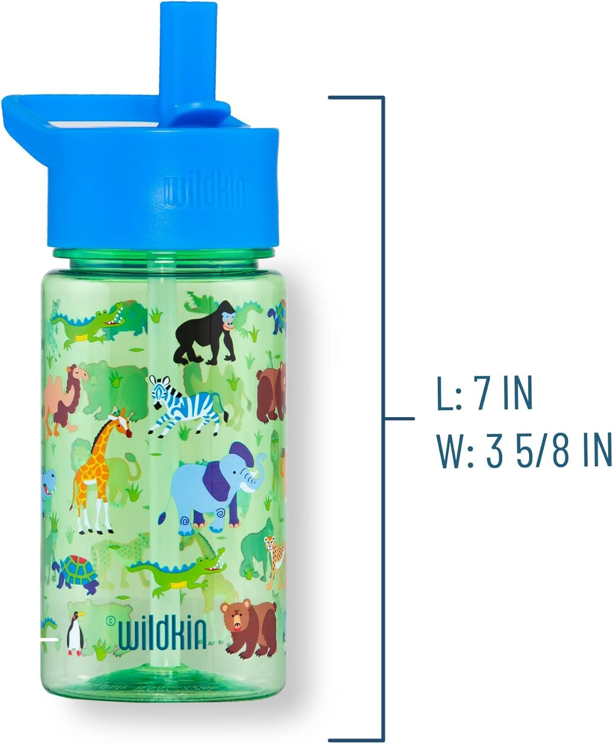 Wildkin Botella de agua de plástico Tritan reutilizable animales 