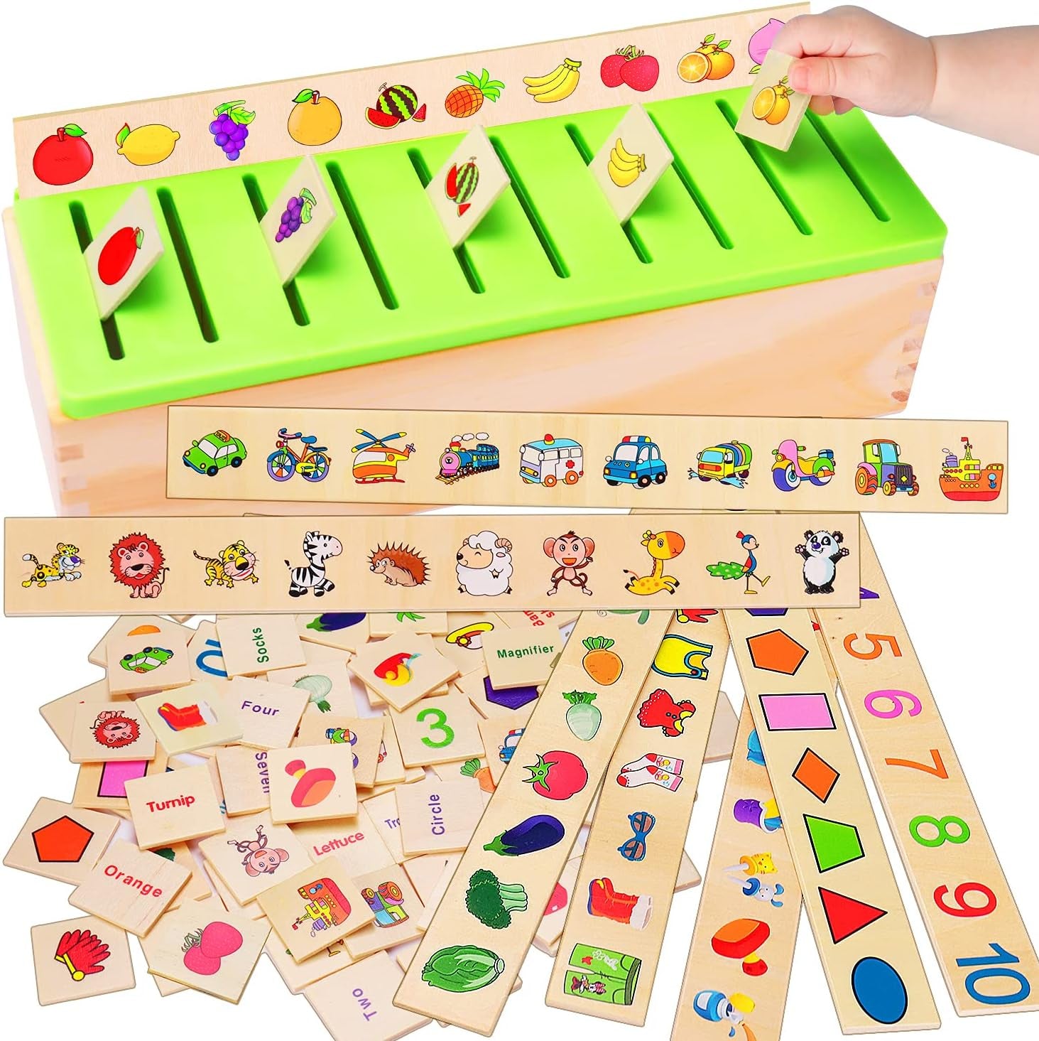 uguetes Montessori de madera para niños pequeños de 1 a 3 años de edad, caja de clasificación a juego con forma de color, actividades de aprendizaje preescolar, cubo sensorial, rompecabezas