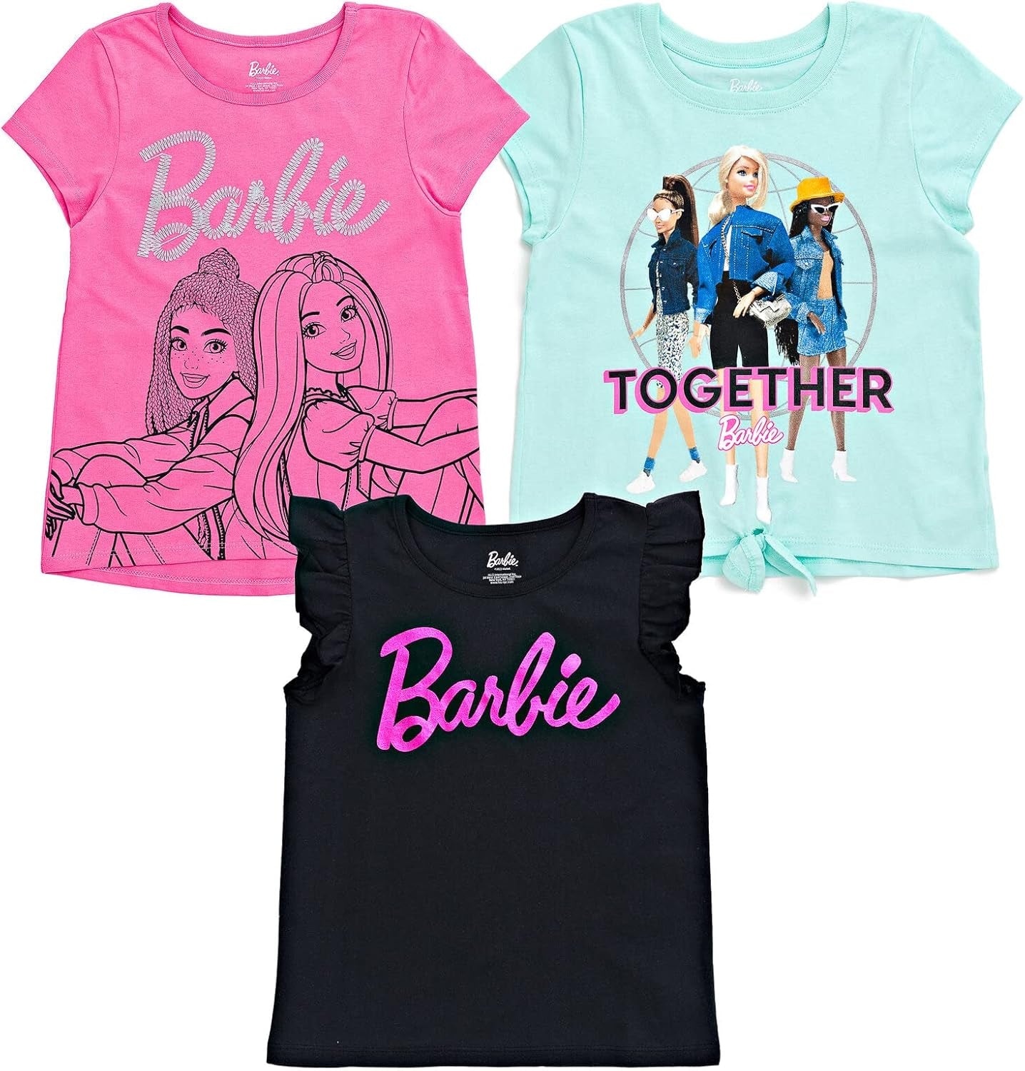 Pack de 3 camisetas, Barbie