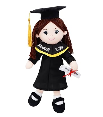 Peluche de graduación personalizados de 15 pulgadas, nombre, texto y año personalizados