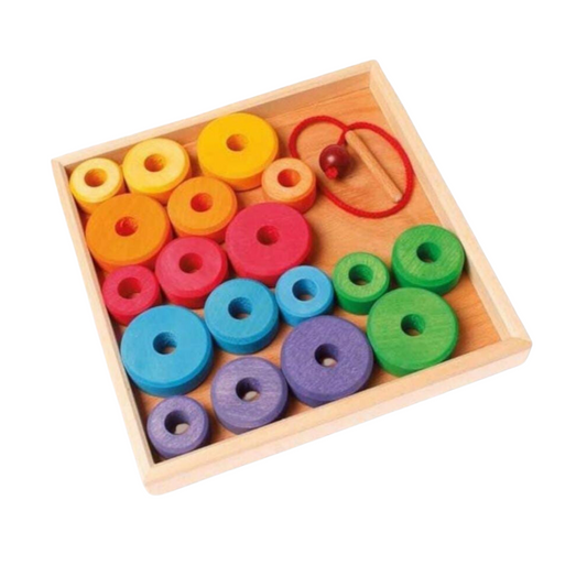Kit de piezas de madera para enhebrar Montessori