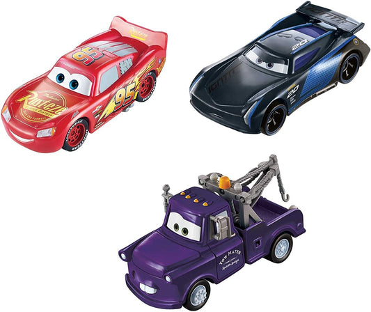 Mattel Disney y Pixar Cars Juguetes, cambiadores de color, paquete de 3 vehículos 