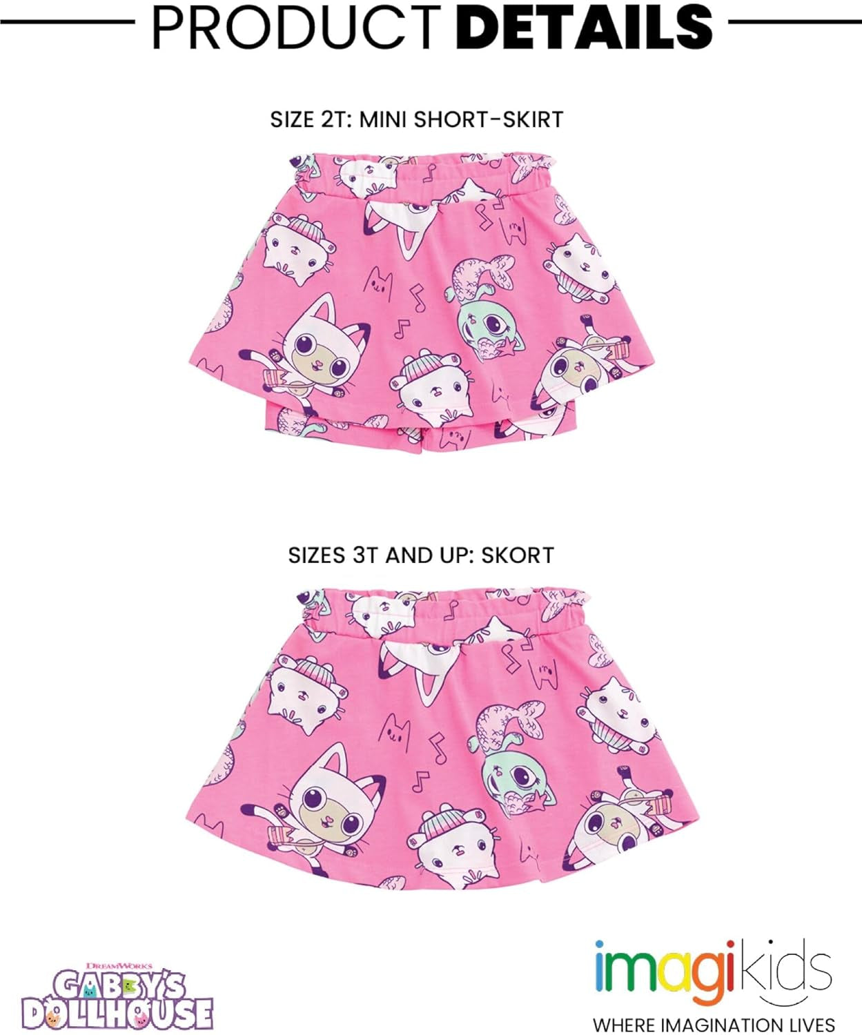 GABBY'S DOLLHOUSE Paquete de 2 faldas short