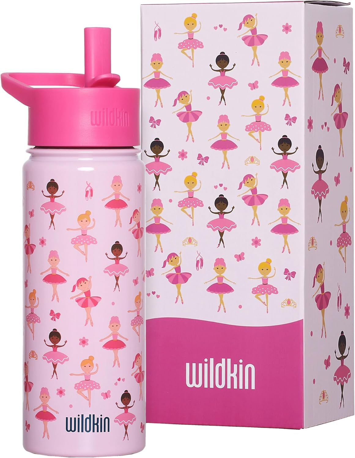 Wildkin Botella de agua reutilizable de acero inoxidable Bailarina 