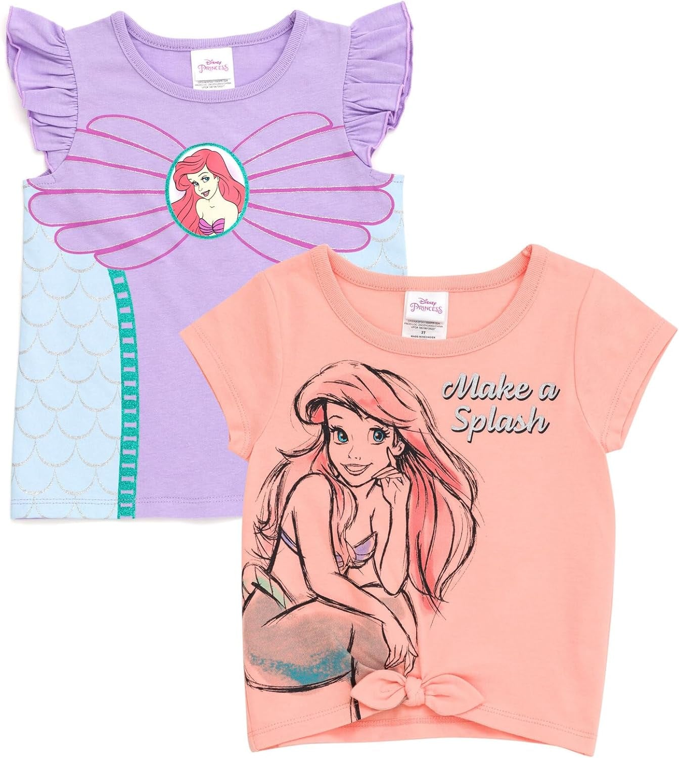 Disney Paquete de 2 camisetas Ariel La sirenita 