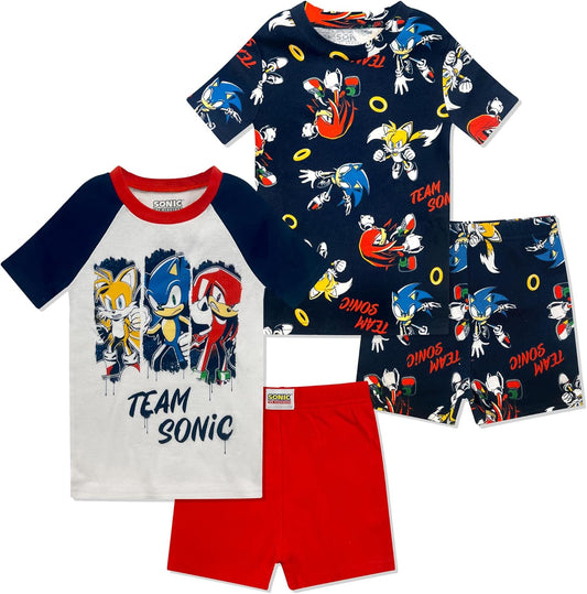 Sonic Conjunto de pijama para niños, 4 piezas