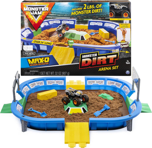 Monster Jam, Monster Dirt Arena - Juego de 24 pulgadas con 2 libras de Monster Dirt 