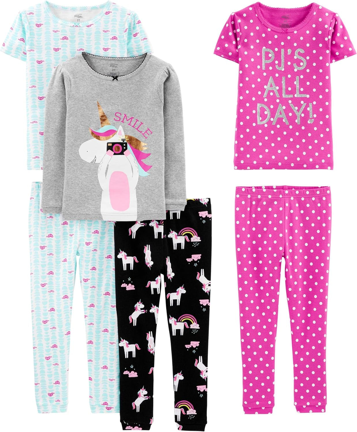 Simple Joys by Carter's Conjunto de pijama de algodón de 6 piezas