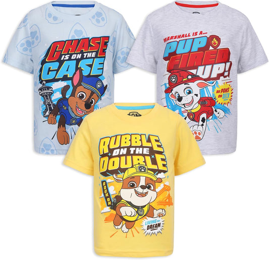 Paw Patrol Nickelodeon - Paquete de 3 camisetas