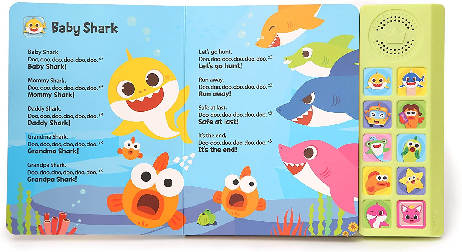 Juguete Baby Shark Libro de sonido de 10 botones para cantar