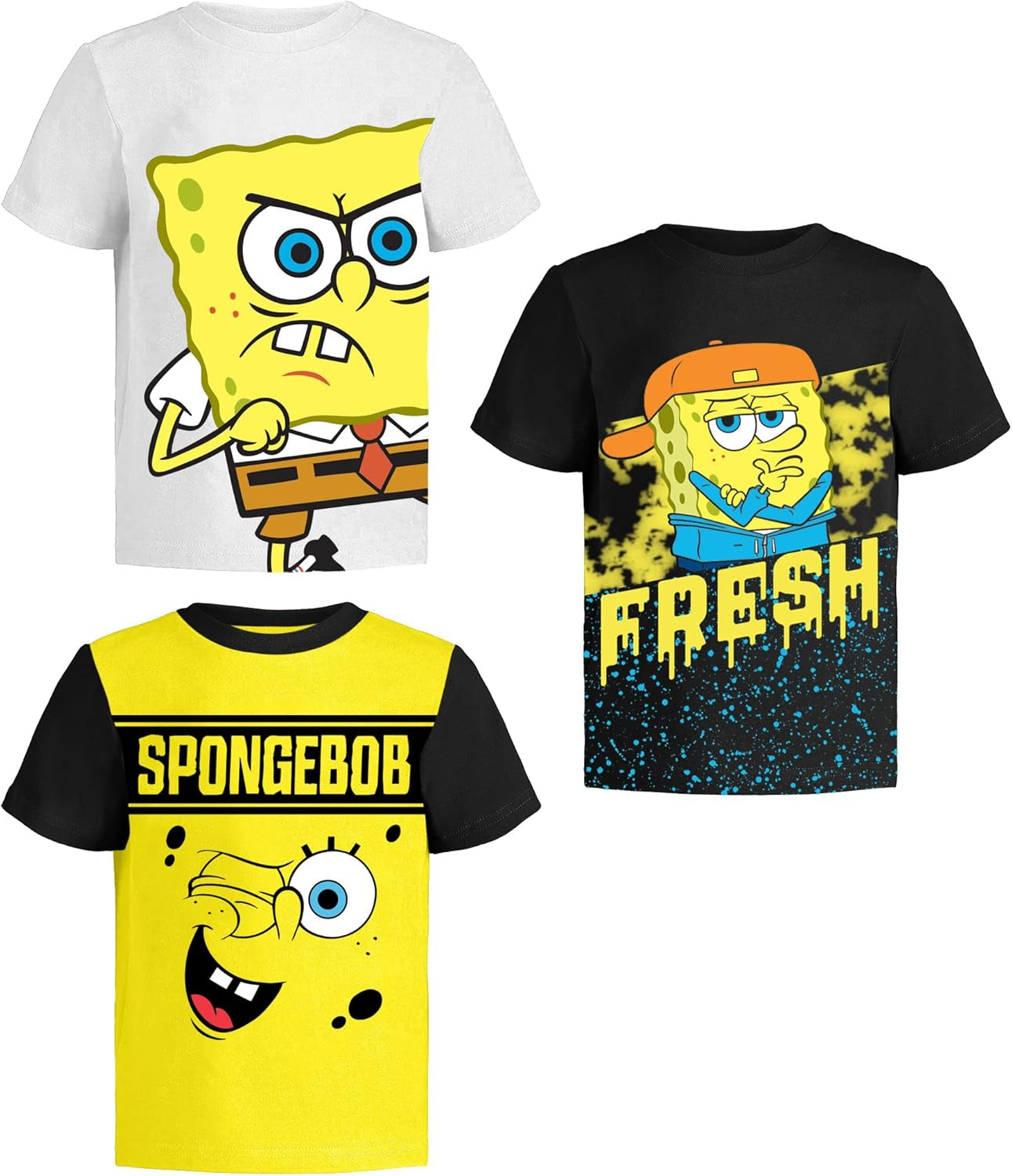 Spongebob Squarepants Graphic T-Shirt (Sets) Patrick Star Squidward Plankton Gary Outfit Tee Toddler/Birthday to Kids Clothes