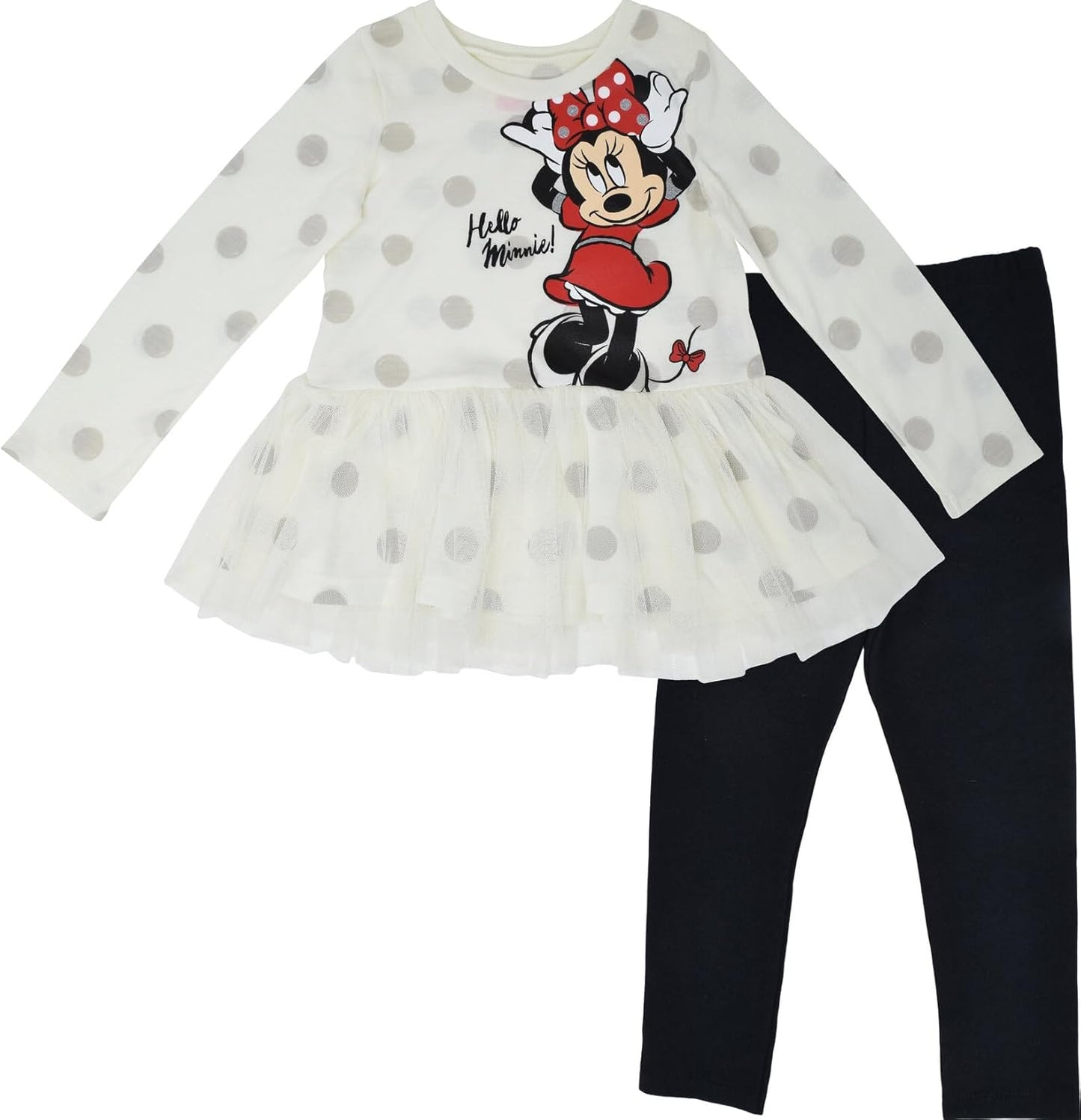 Disney Minnie Mouse Peplum - Conjunto de camiseta y leggings