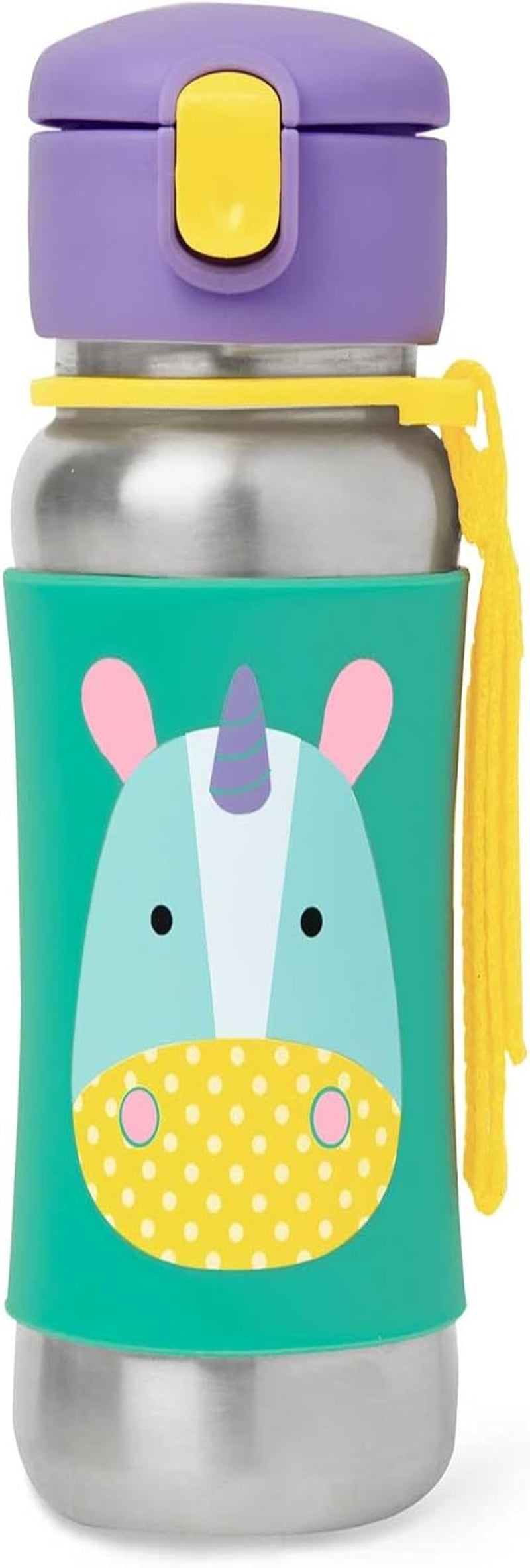 Skip Hop  botella de acero inoxidable con sorbete de zoológico, unicornio