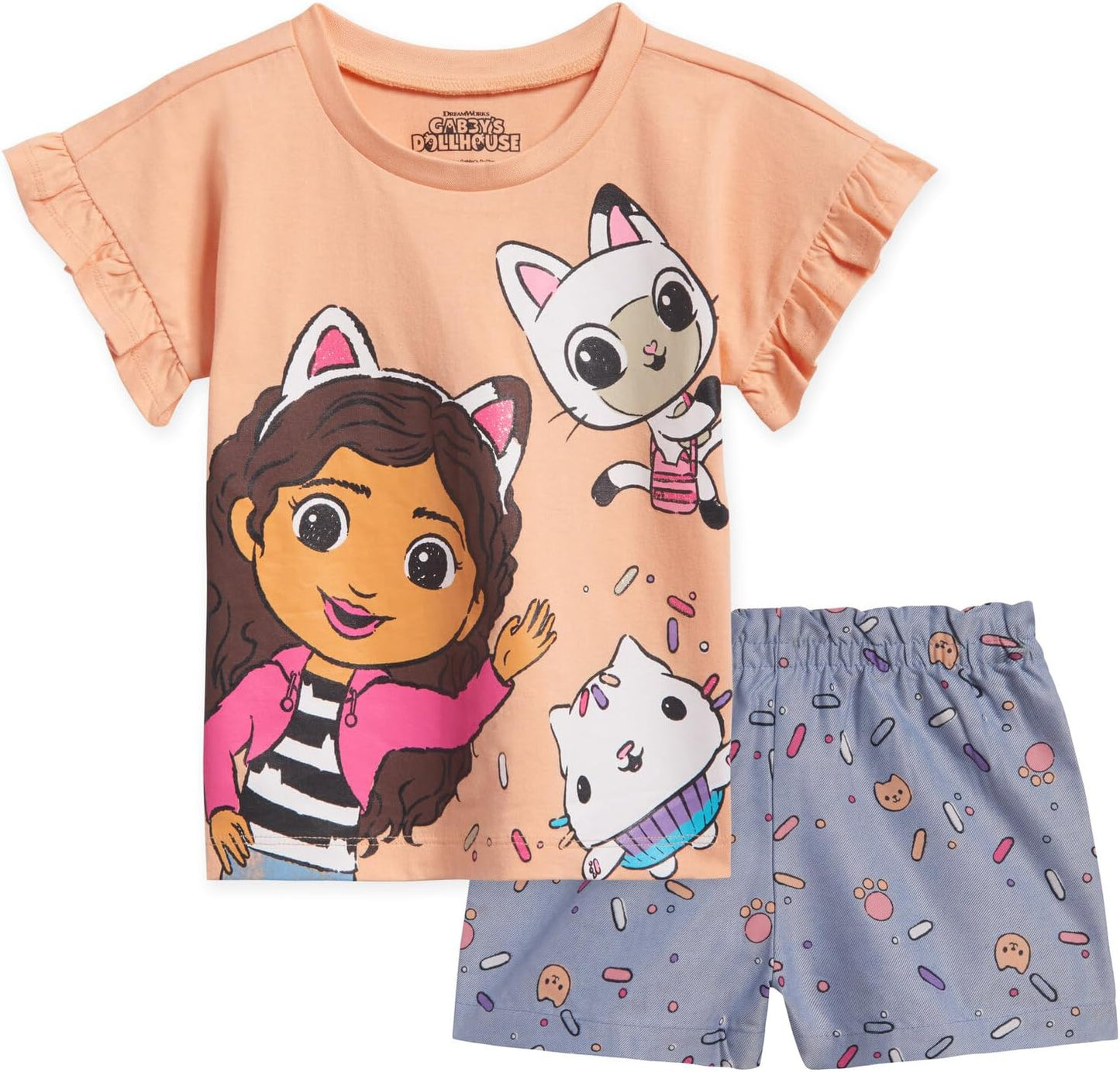 GABBY'S DOLLHOUSE  - Conjunto de camiseta y pantalones cortos