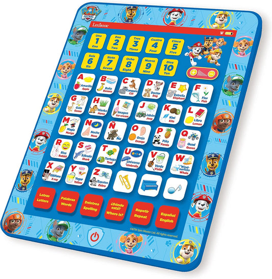 LEXiBOOK, Paw Patrol, Educativa Bilingüe Inglés/Español 