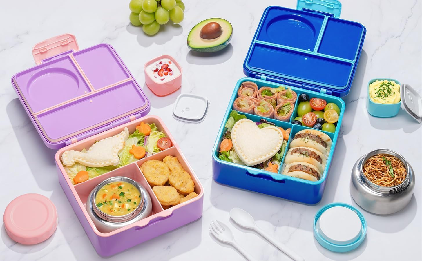 Fimibuke Lonchera Bento con termos de alimentos a prueba de fugas de 8 onzas