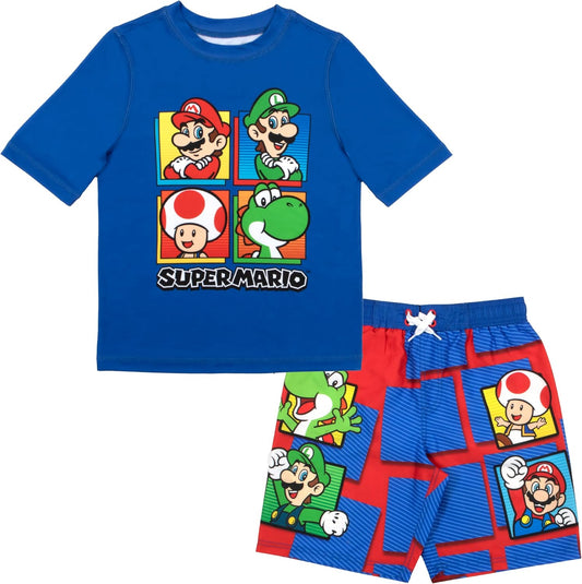 Nintendo Super Mario Bros - Conjunto de 2 piezas de traje de baño para niños