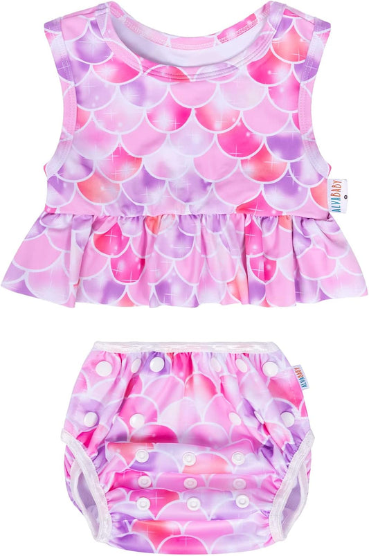 ALVABABY Traje de baño pañal de natación reutilizable 