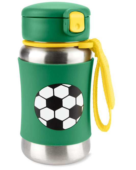 Skip Hop  botella con popote de acero inoxidable, fútbol