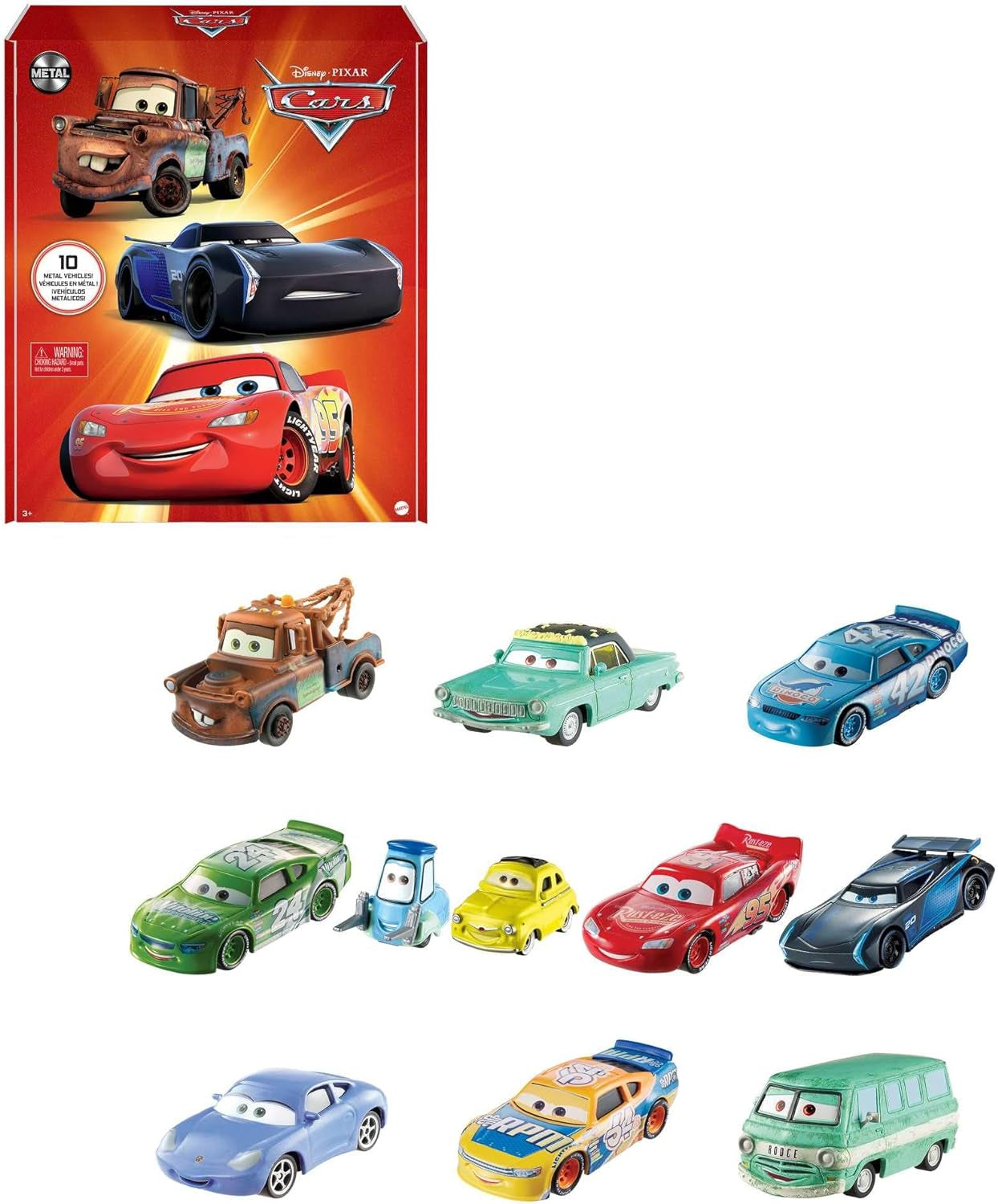 Mattel Disney and Pixar Cars - Juego de 10 mini vehículos