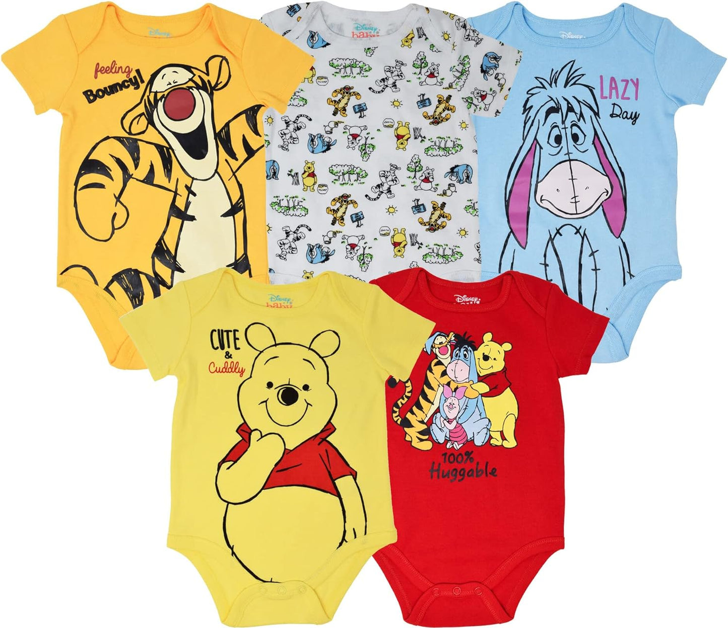 Paquete de 5 mamelucos Winnie the Pooh