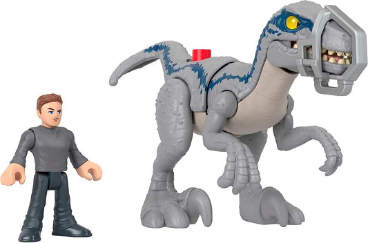 Fisher-Price Imaginext Jurassic World - Juego de figuras de dinosaurio Breakout Blue & Owen Grady