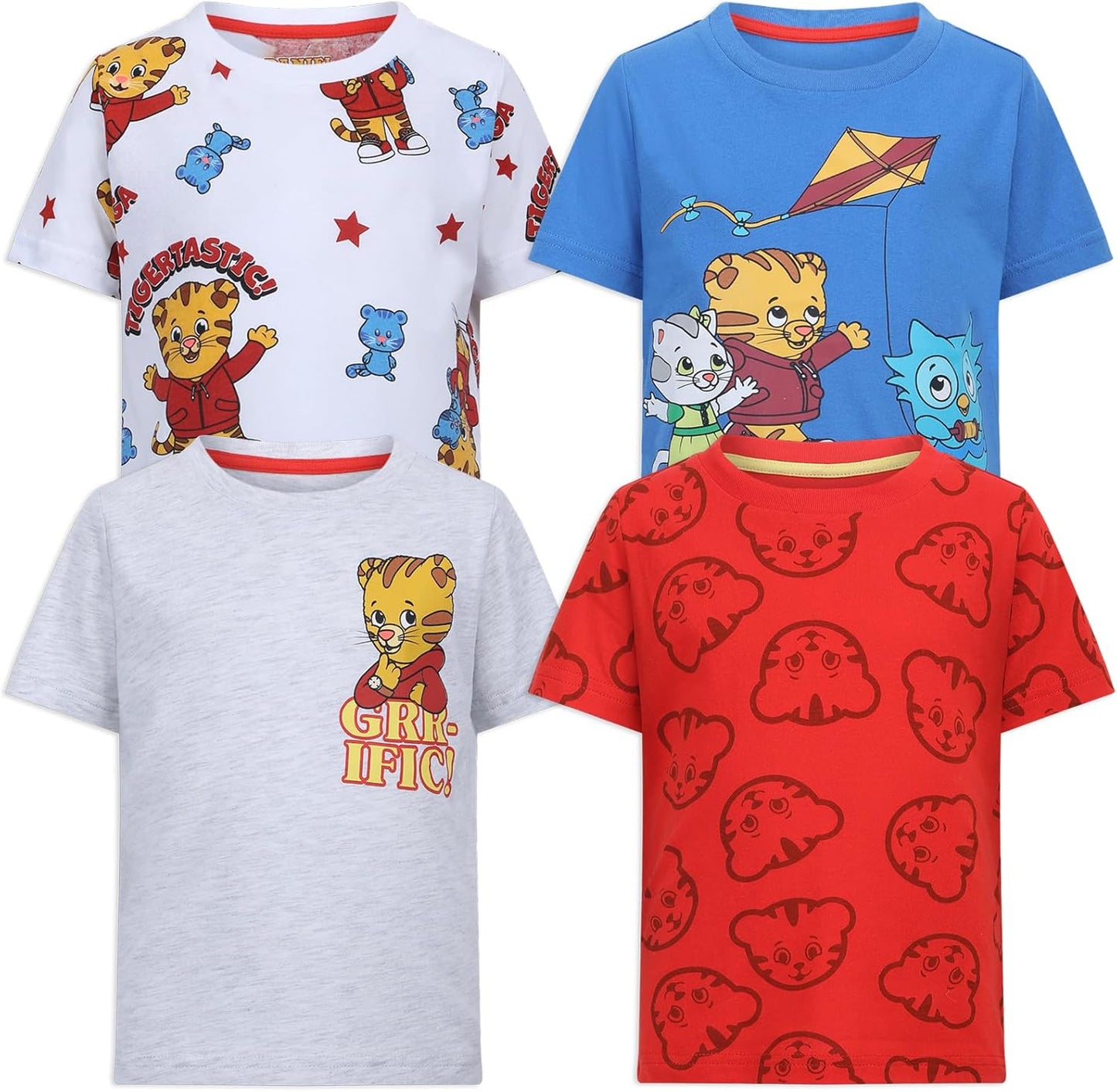 Daniel Tiger's Neighborhood Fred Rogers - Paquete de 4 camisetas