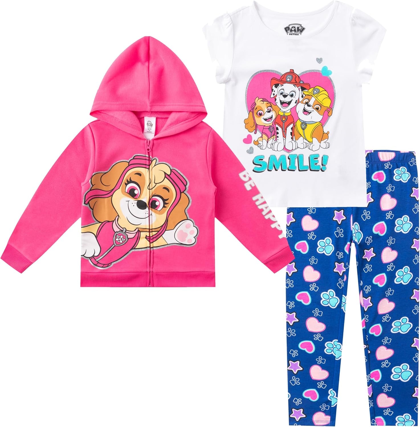 Paw Patrol Nickelodeon  - Conjunto de sudadera con capucha, camiseta y pantalones