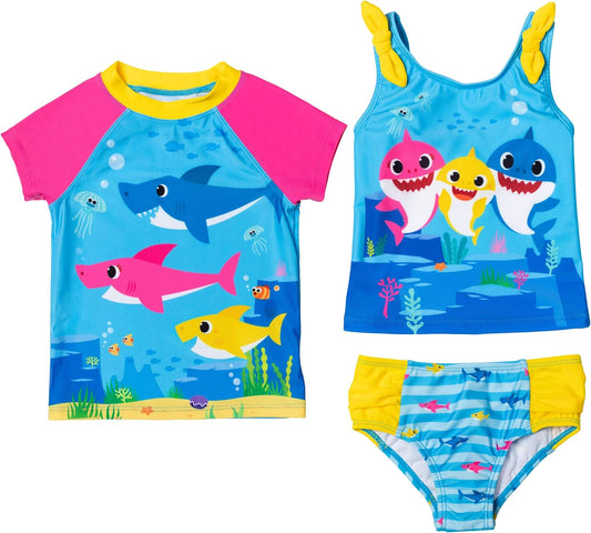 Baby Shark Conjunto de traje de baño de 3 piezas