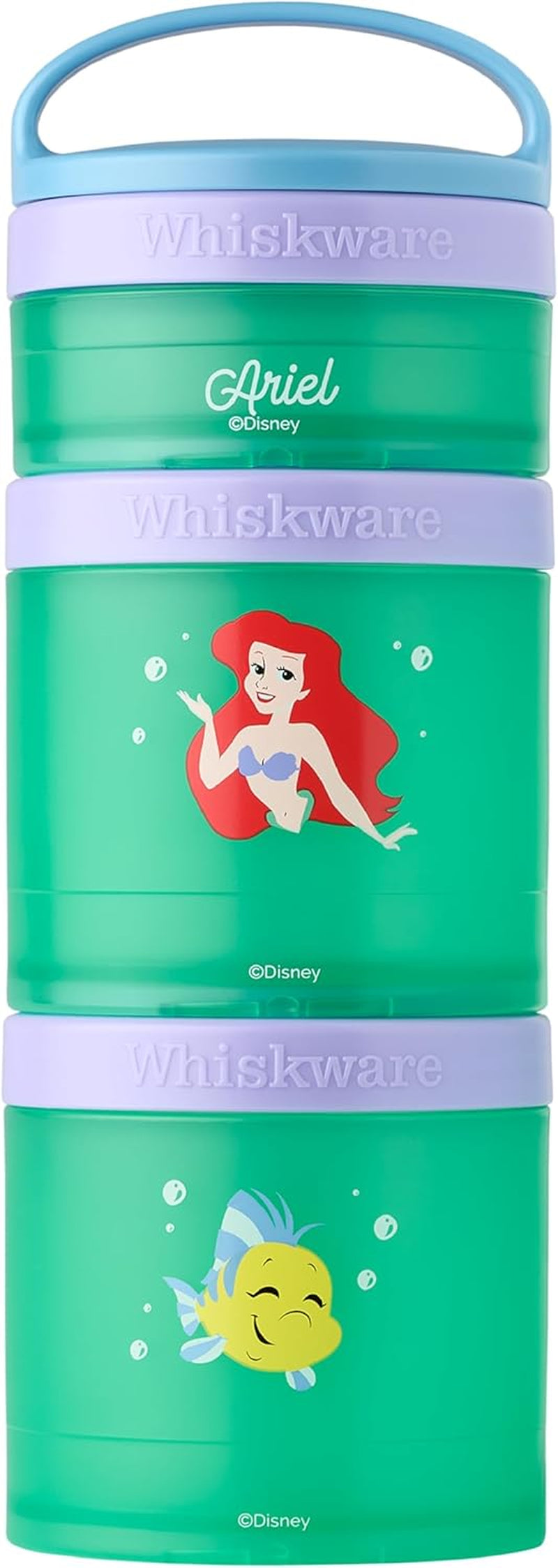 Whiskware Disney Princess - Recipientes apilables para aperitivos  Ariel y Flounder