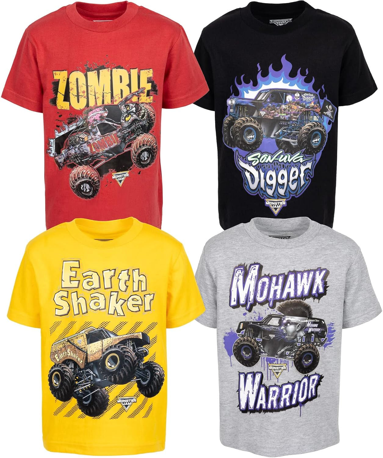 Monster Jam- Paquete de 4 camisetas gráficas