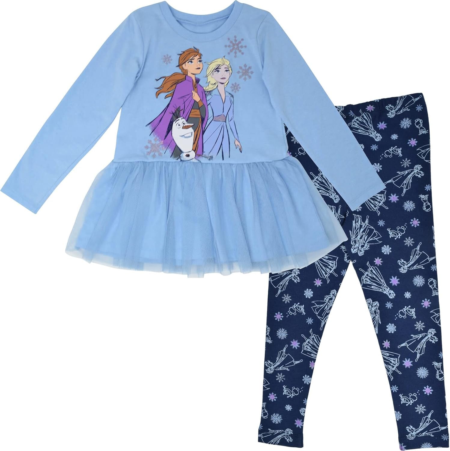 Disney Frozen Elsa Anna Frozen - Conjunto de camiseta y leggings